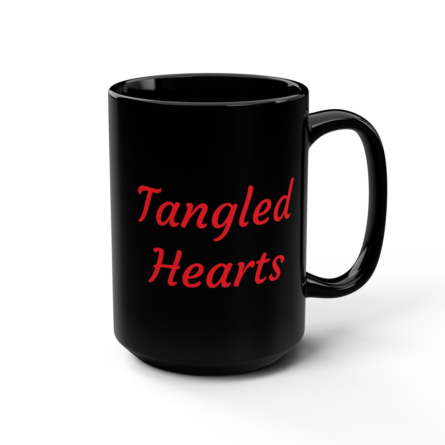 Tangled Hearts- Black Mug, 15oz- Large