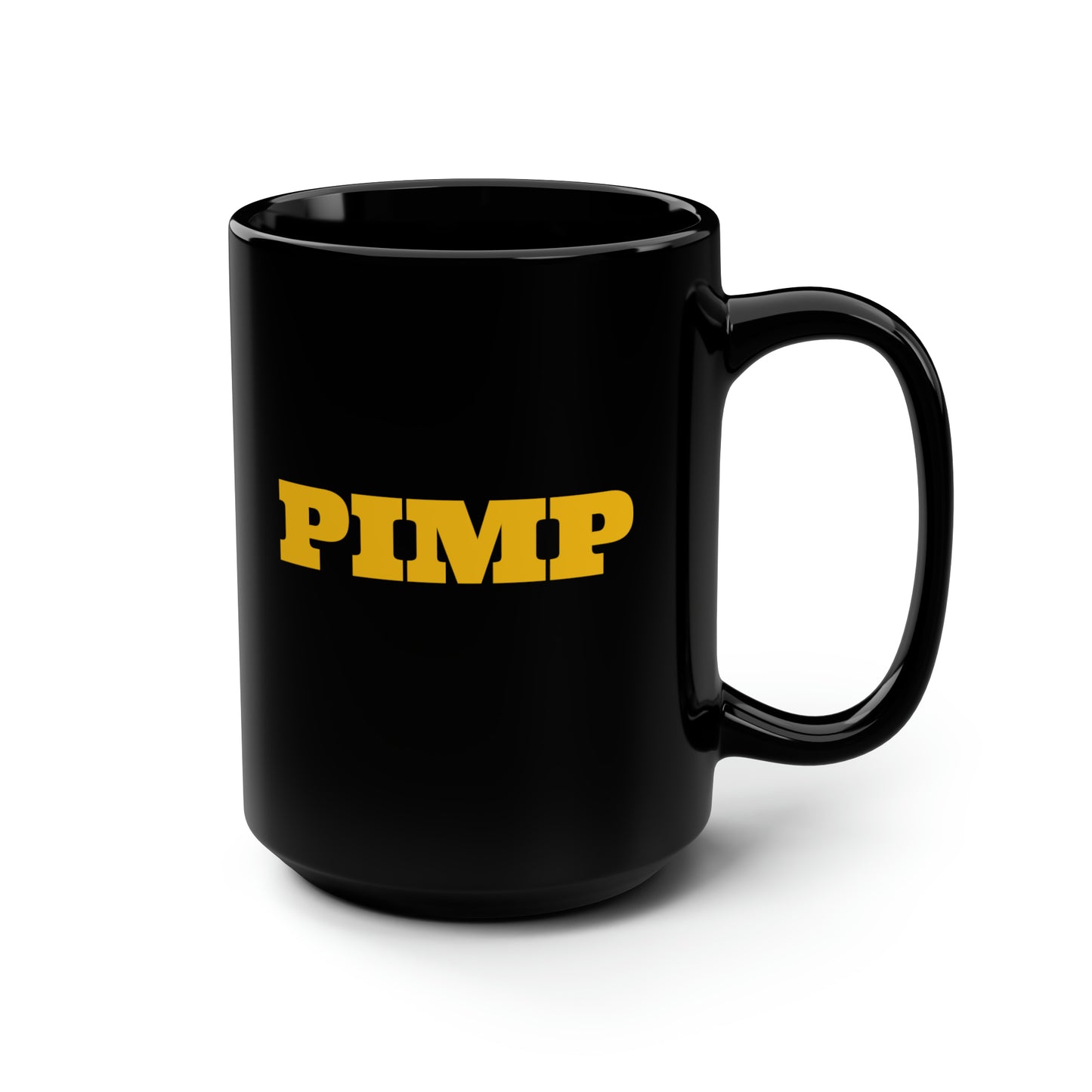 Tattoo- Black Mug, 15oz- Gold Dollar Sign/Pimp