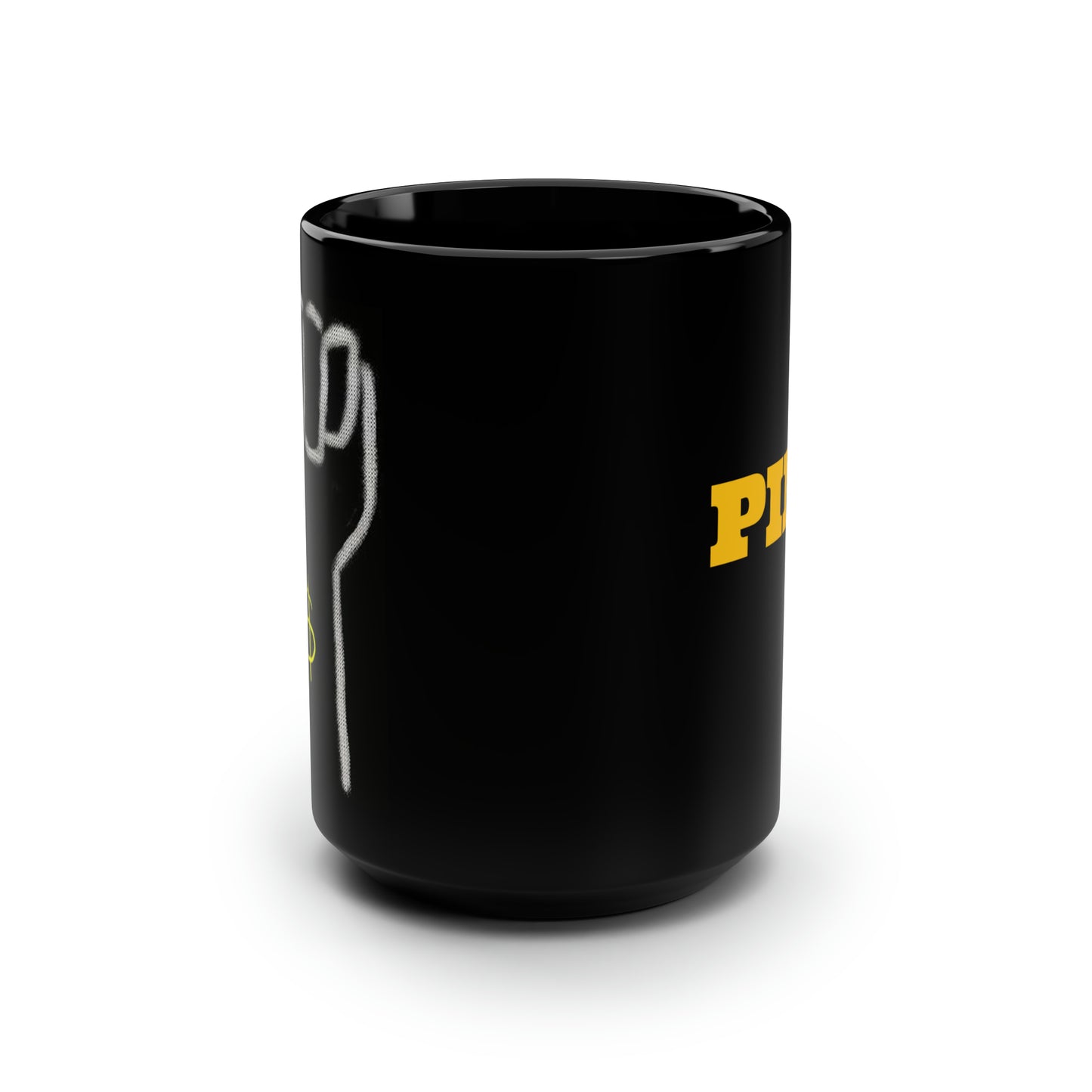 Tattoo- Black Mug, 15oz- Gold Dollar Sign/Pimp