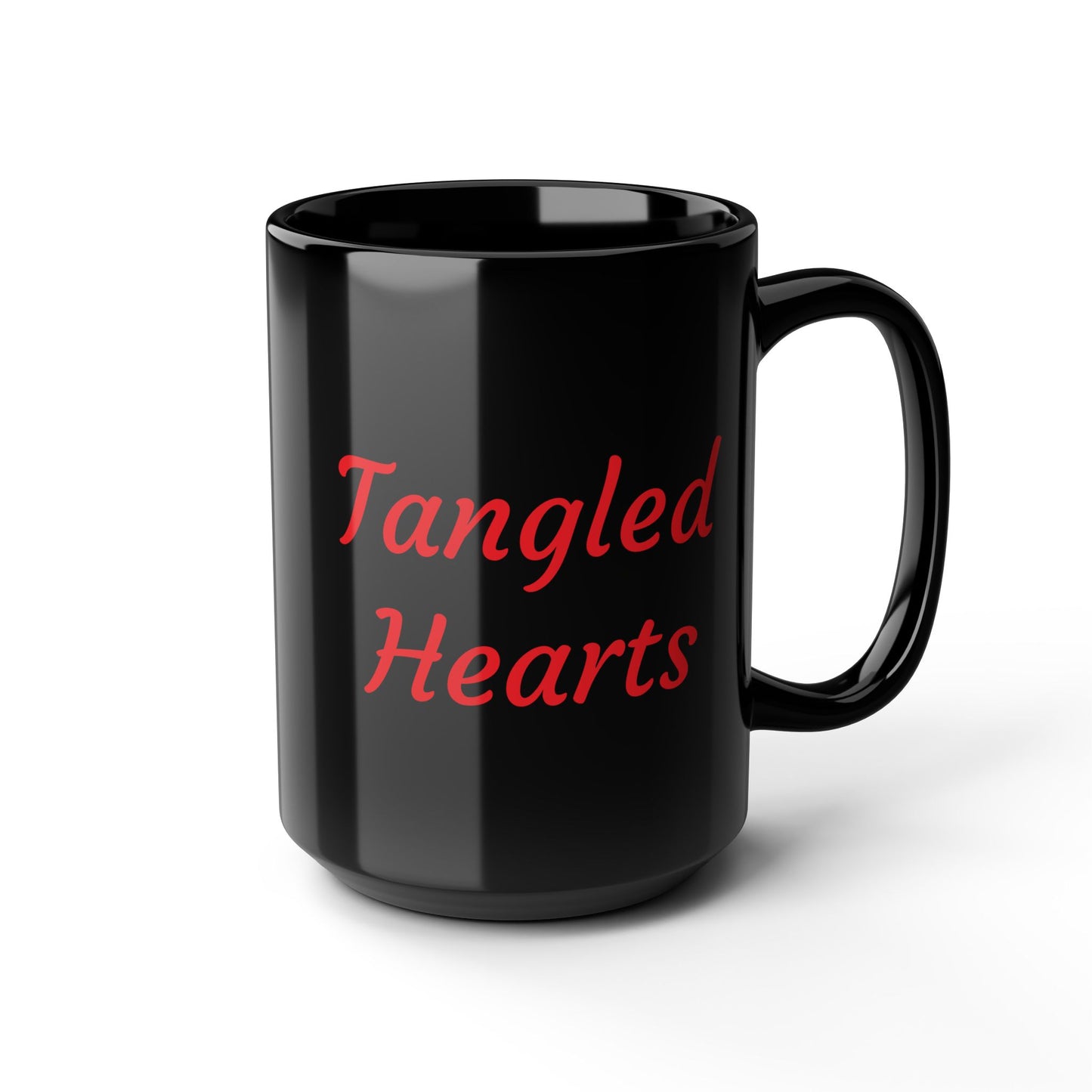 Tangled Hearts- Black Mug, 15oz- Large