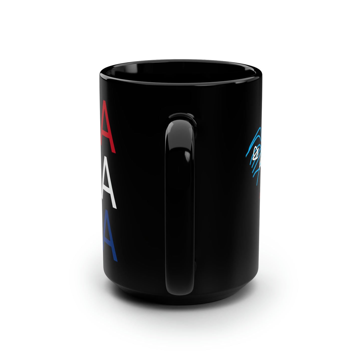 July 4th- Old Glory/USA- Black Mug, 15oz- Large
