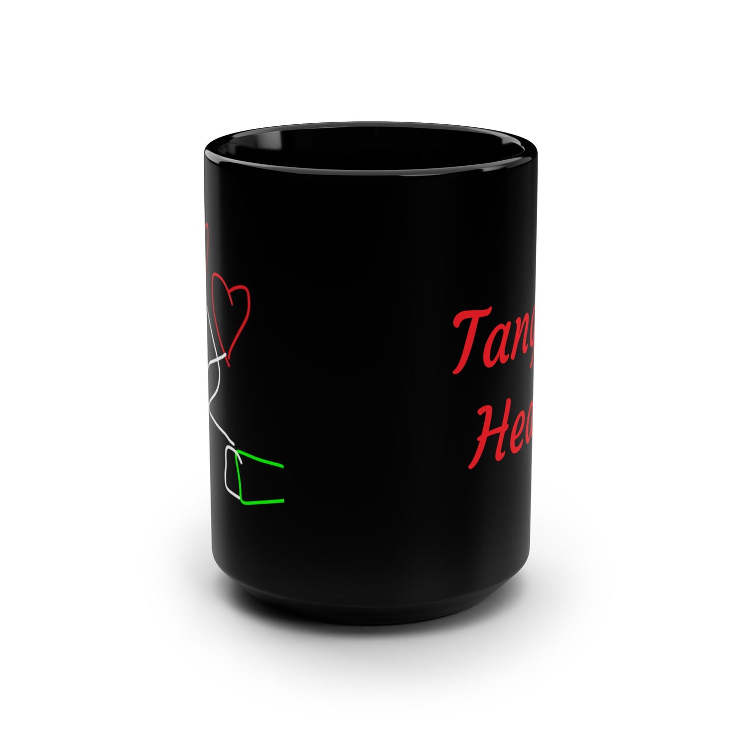 Tangled Hearts- Black Mug, 15oz- Large
