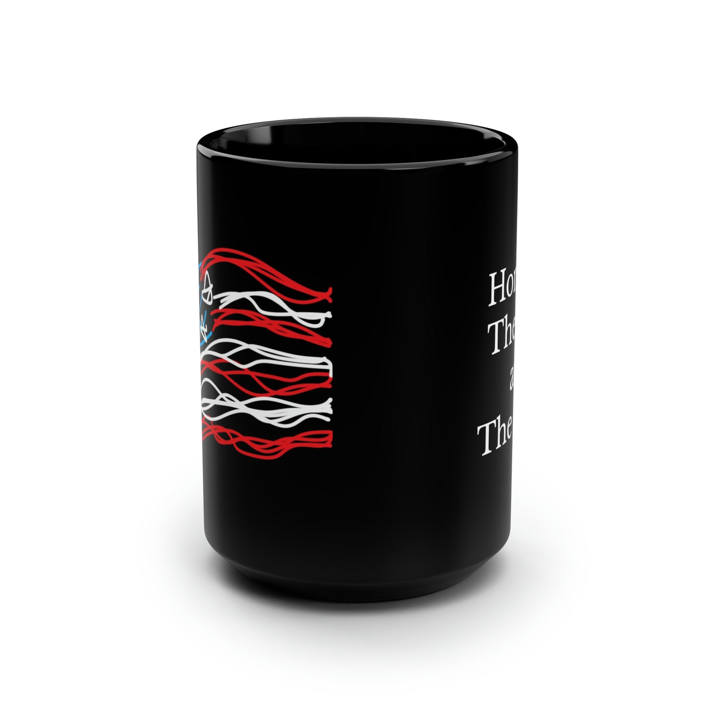 July 4th- Old Glory/Home of- Black Mug, 15oz- Large