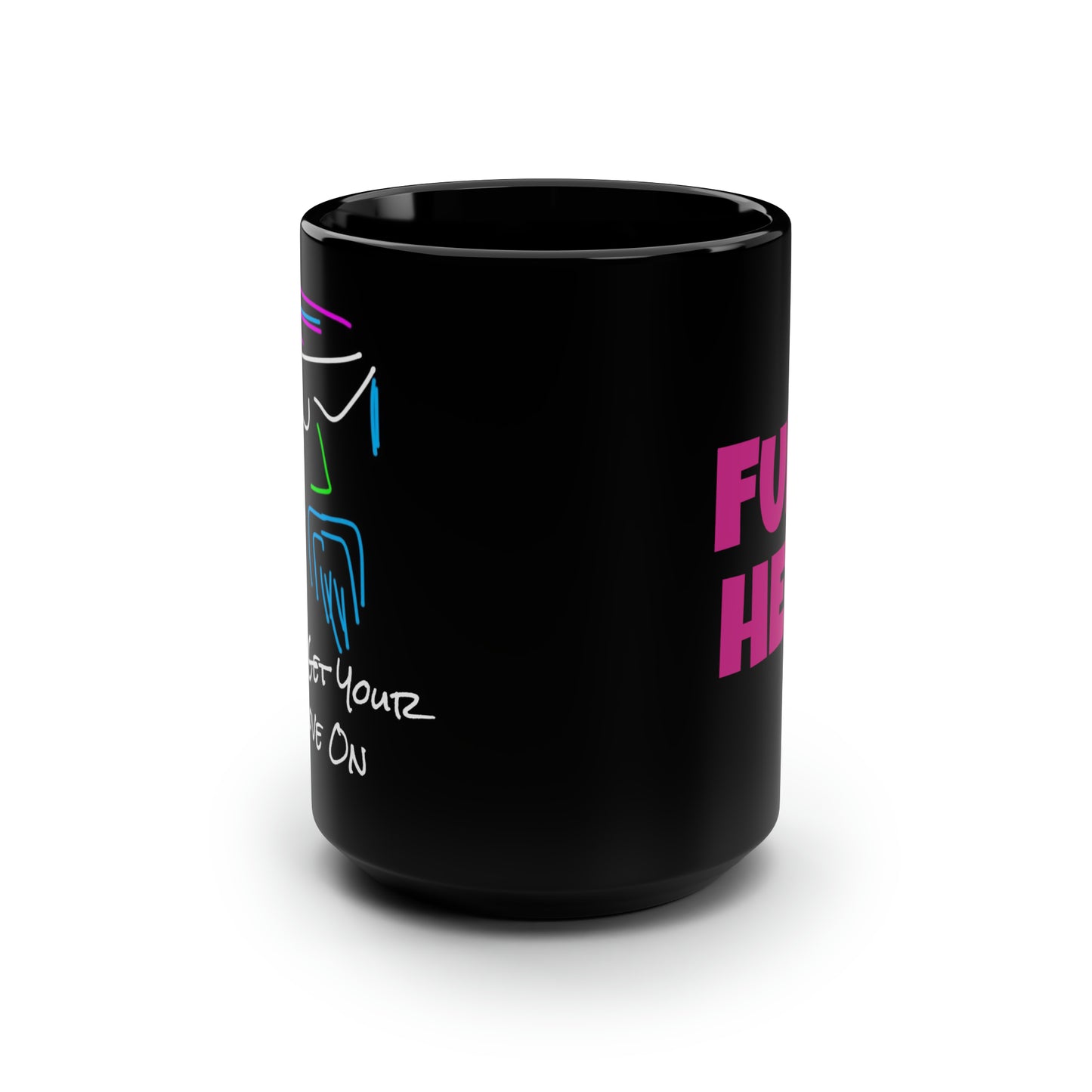 Funhead/Funkhead- Black Mug, 15oz- Large