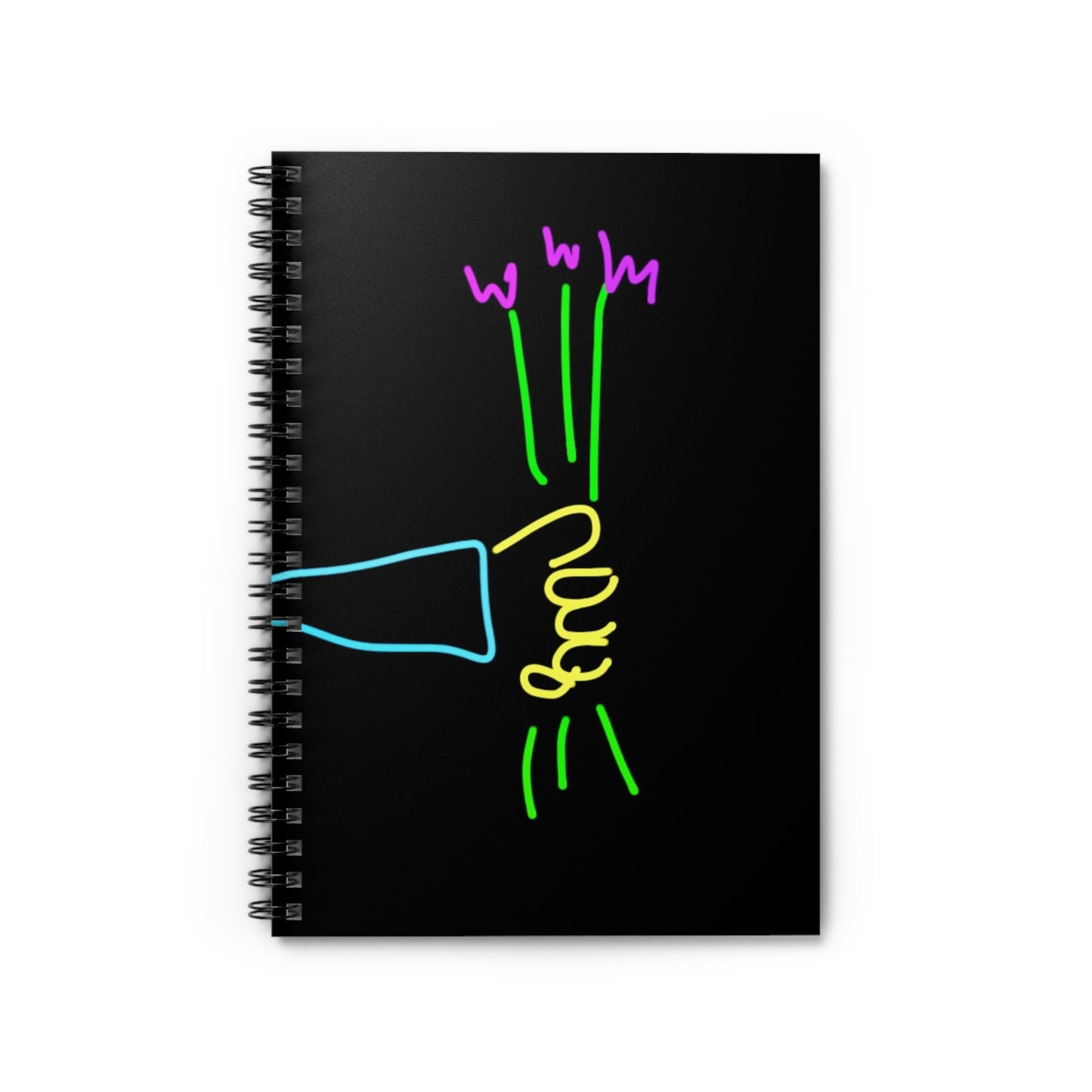 3 Purple Flowers- Spiral Notebook - Ruled Line