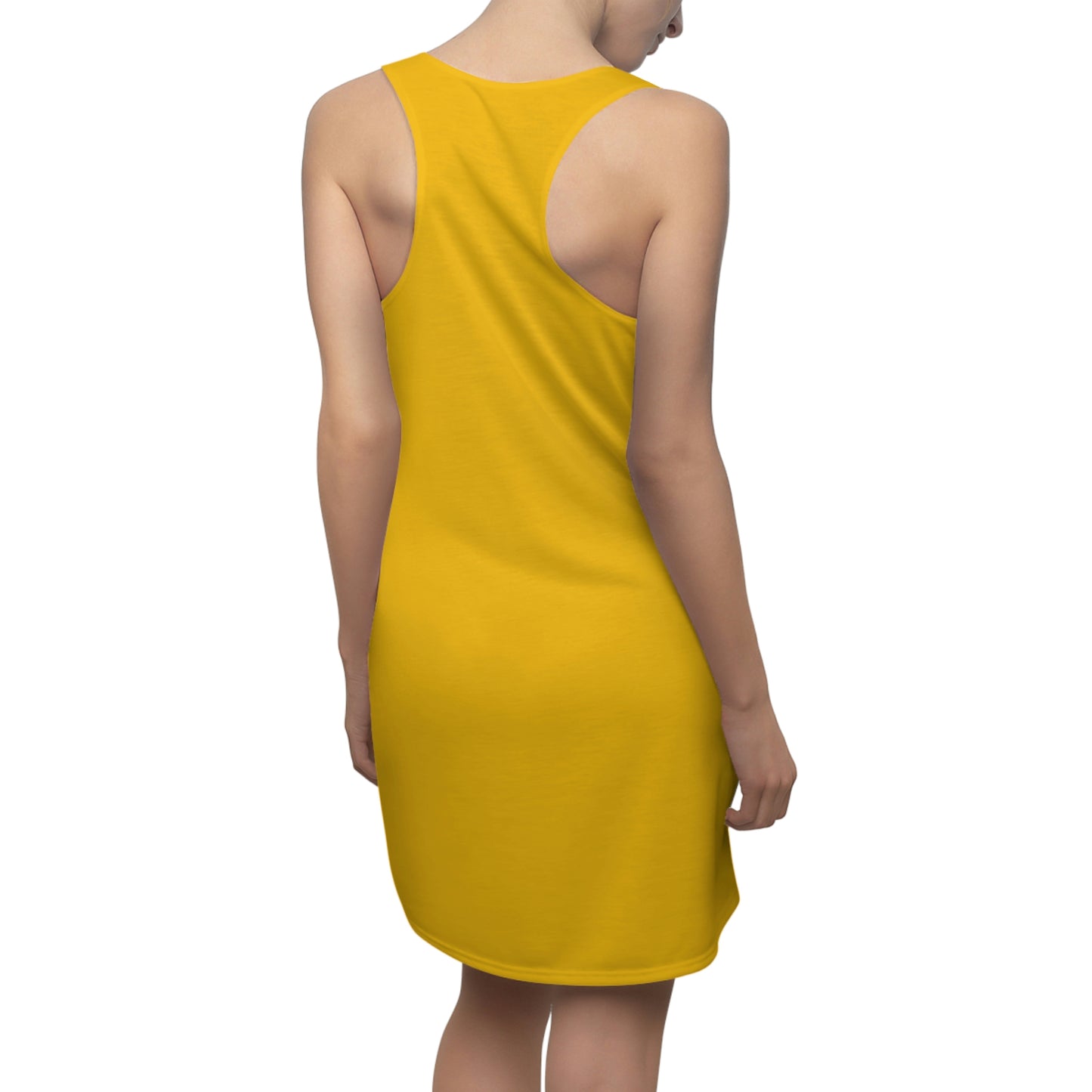 Gold Heart- Women's Cut & Sew Racerback Dress (AOP)- Black & Yellow