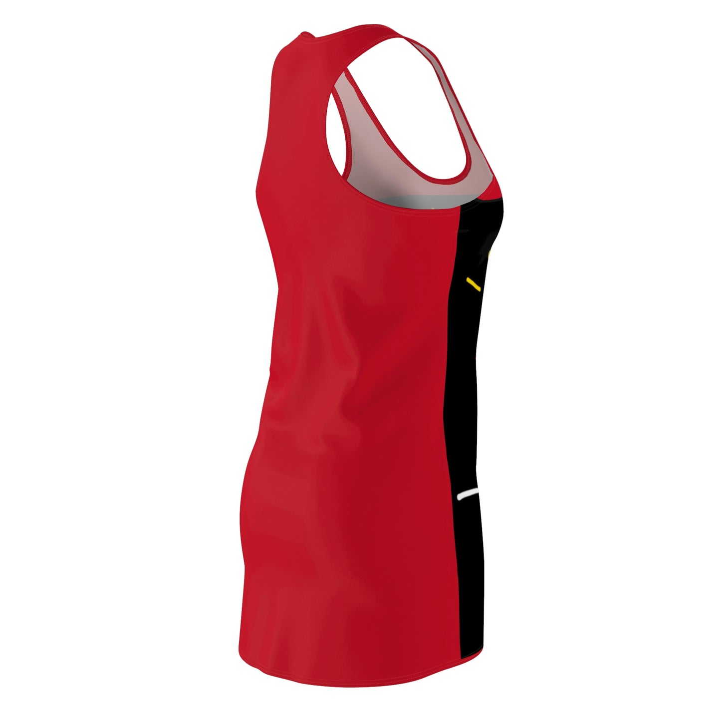 Take My Heart- Women's Cut & Sew Racerback Dress Black & Red