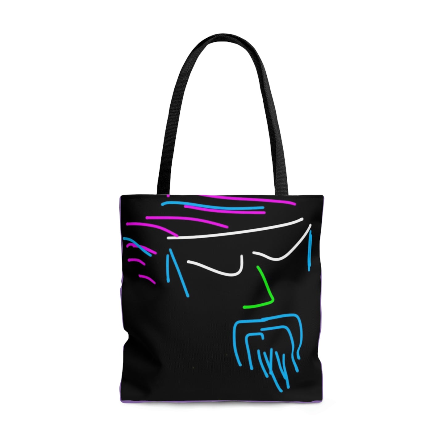 Funhead- Tote Bag (AOP)- Black and Purple