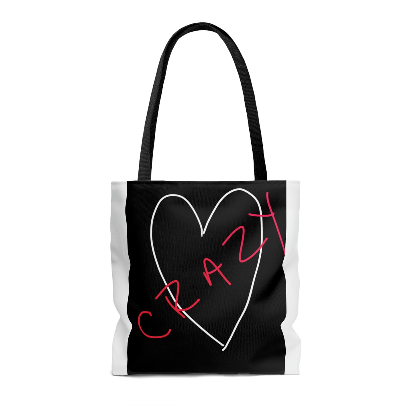 Crazy Heart- Tote Bag (AOP)- Black & White