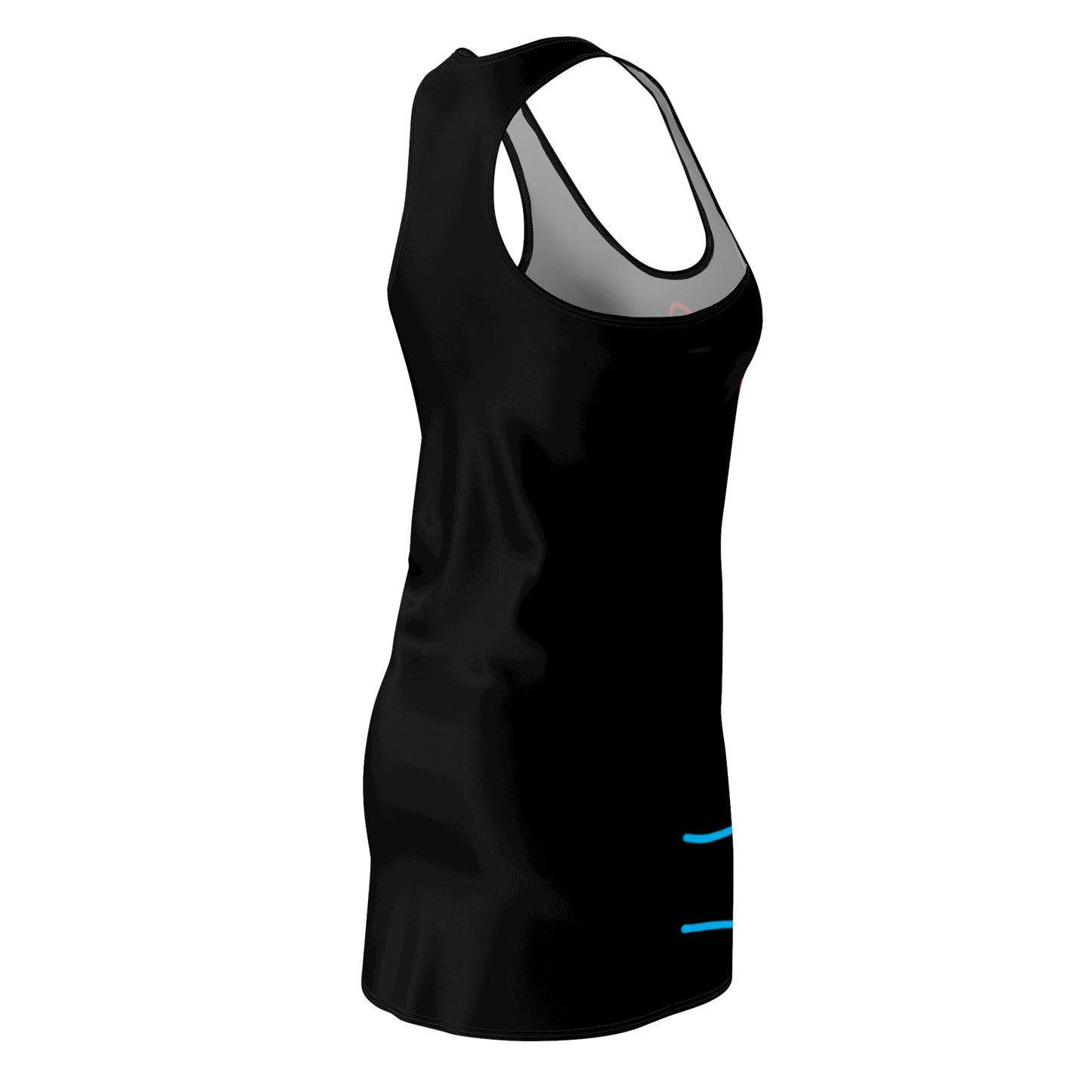 Tangled Hearts- Women's Cut & Sew Racerback Dress (AOP)- Black