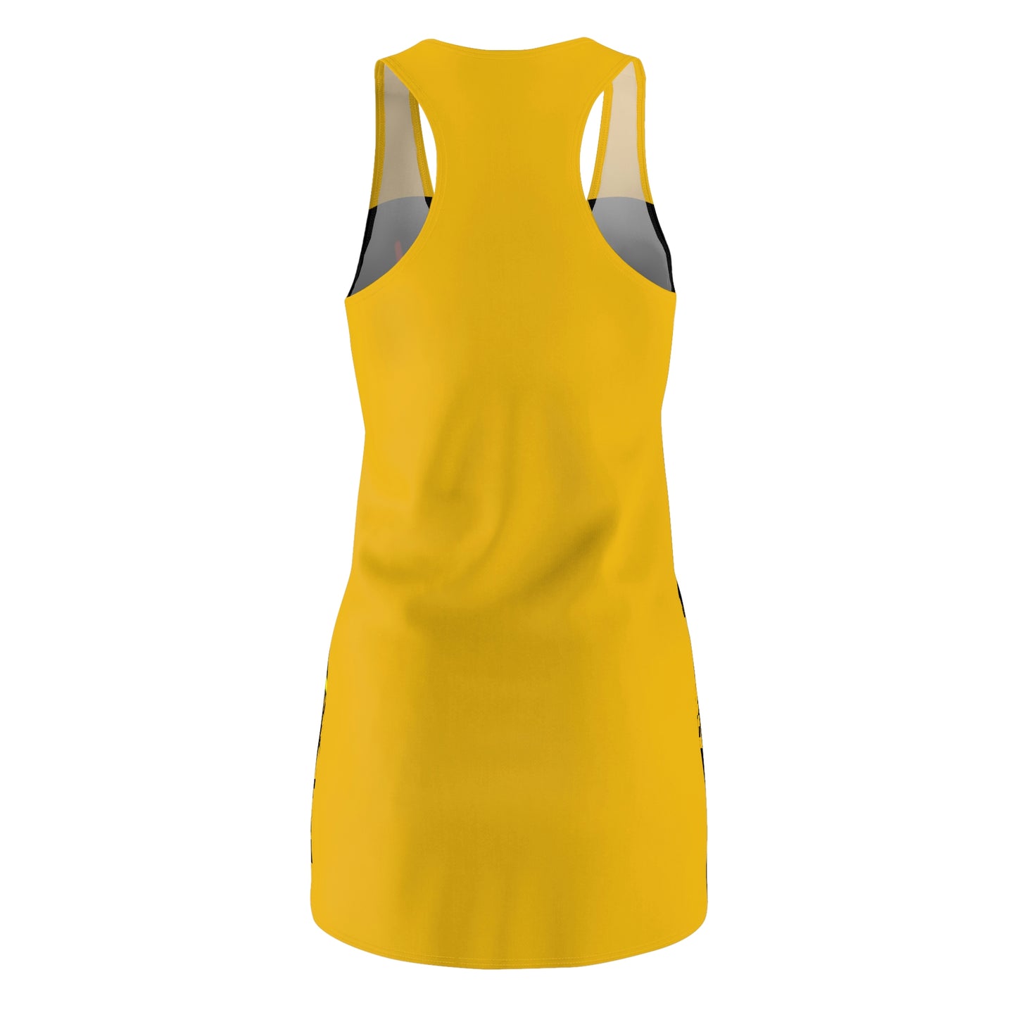 Gold Heart- Women's Cut & Sew Racerback Dress (AOP)- Black & Yellow