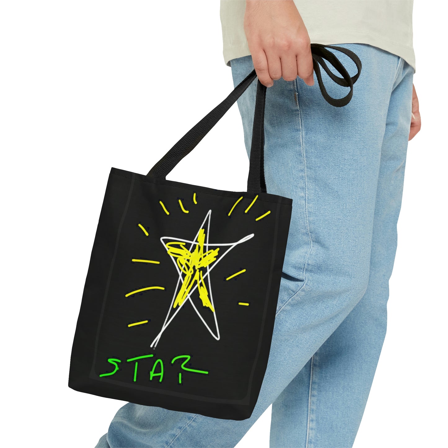 Star/Gold Heart- AOP Tote Bag