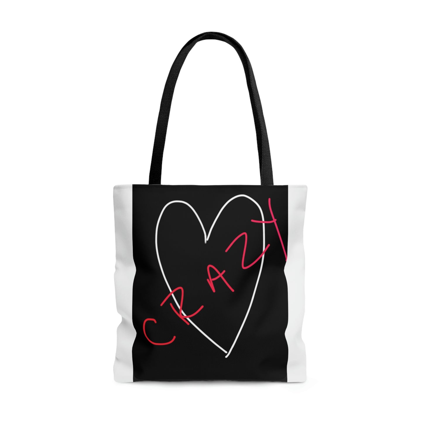 Crazy Heart- Tote Bag (AOP)- Black & White