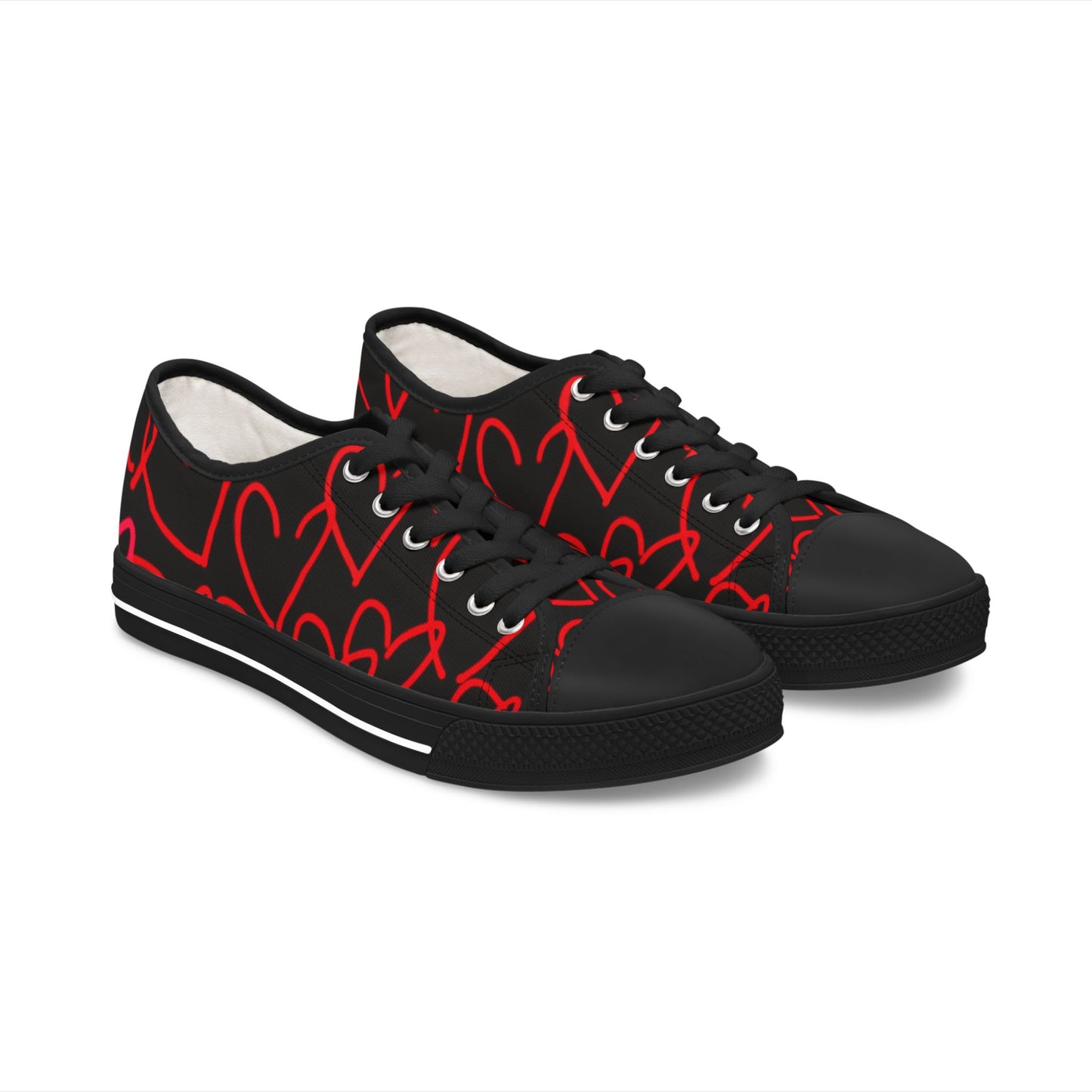 Million Hearts- Women's Low Top Sneakers