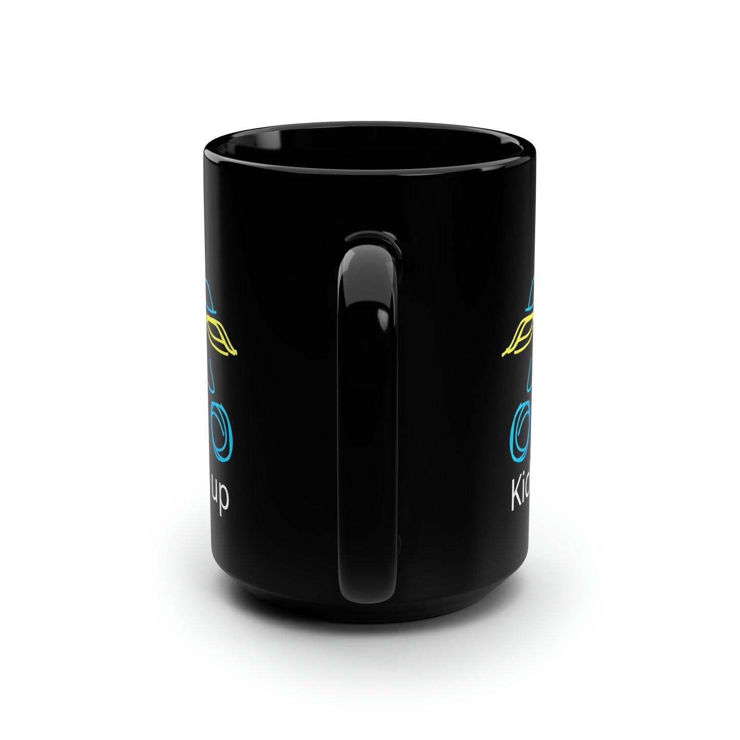 Blonde Biker Babe- Black Mug, 15oz- Large