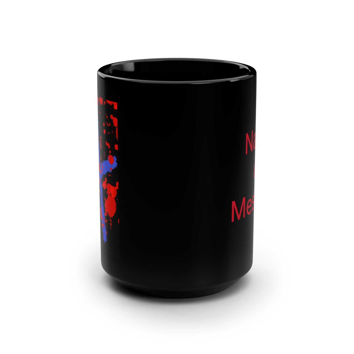 Your Monogram, CUSTOMIZE- Black Mug, 15oz- A