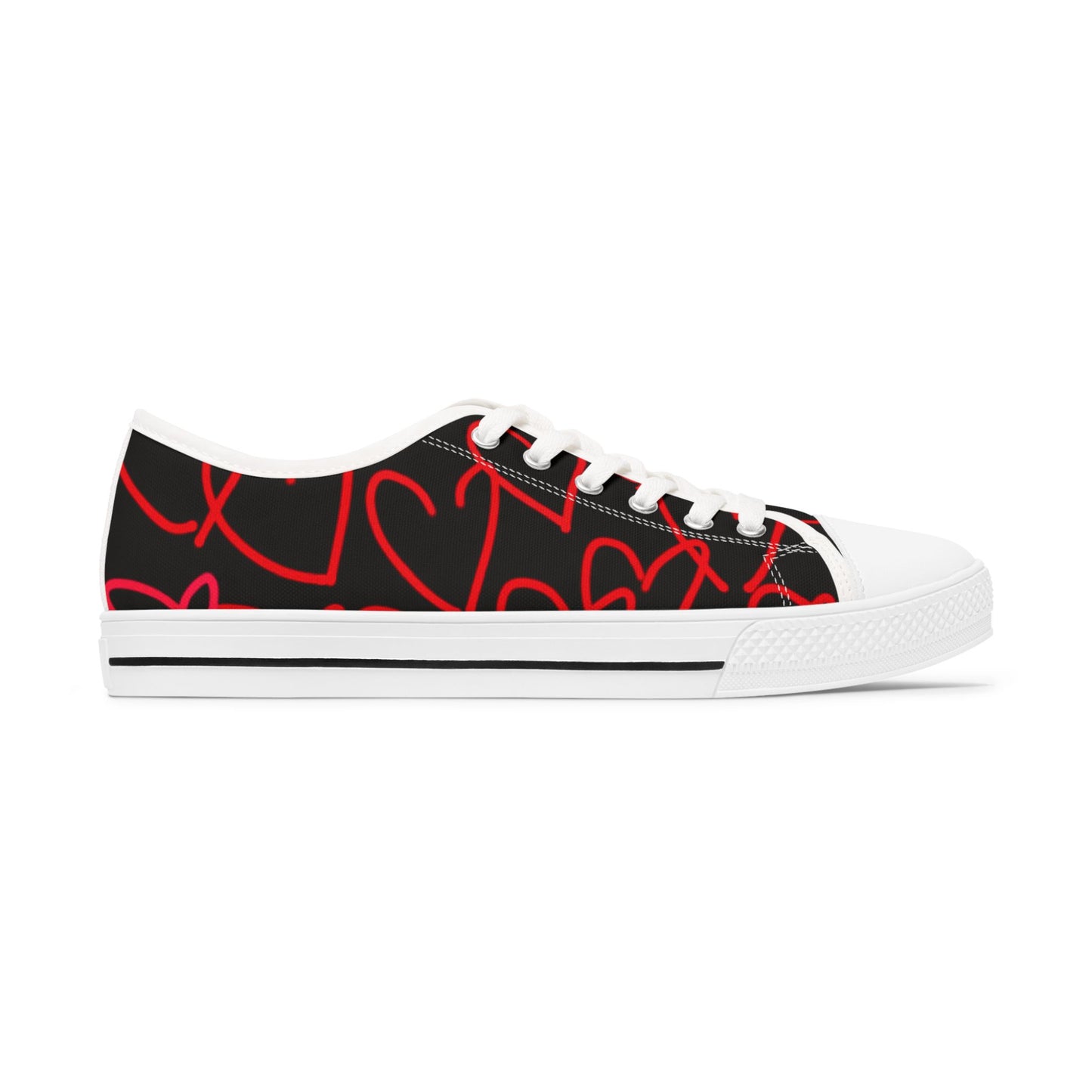 Million Hearts- Women's Low Top Sneakers