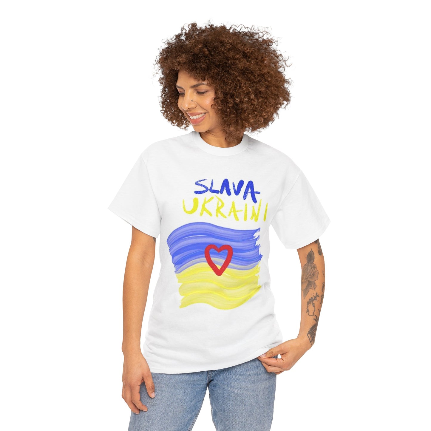 Charity Ukraine- Unisex Heavy Cotton Tee- White