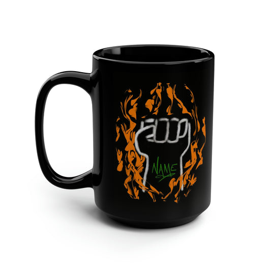 Tattoo, CUSTOMIZE- Black Mug, 15oz- Name
