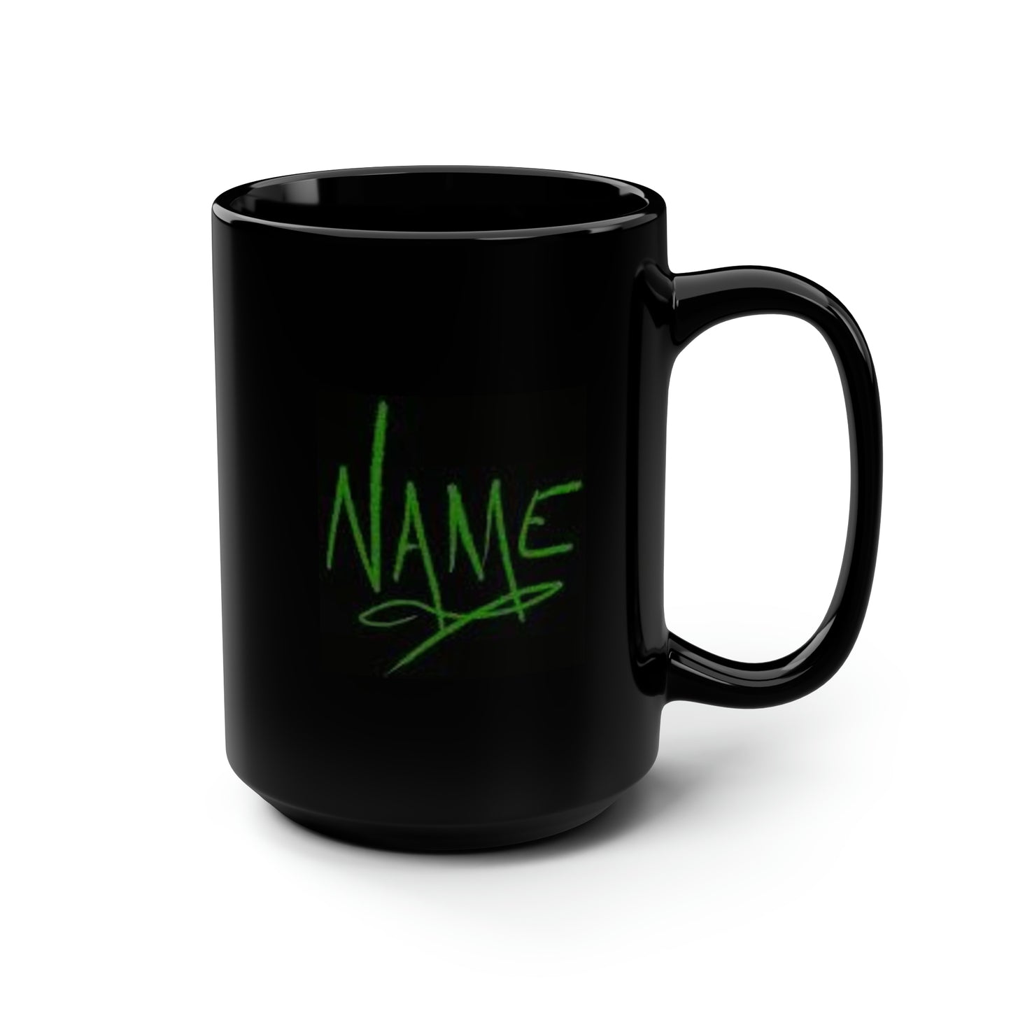 Tattoo, CUSTOMIZE- Black Mug, 15oz- Name