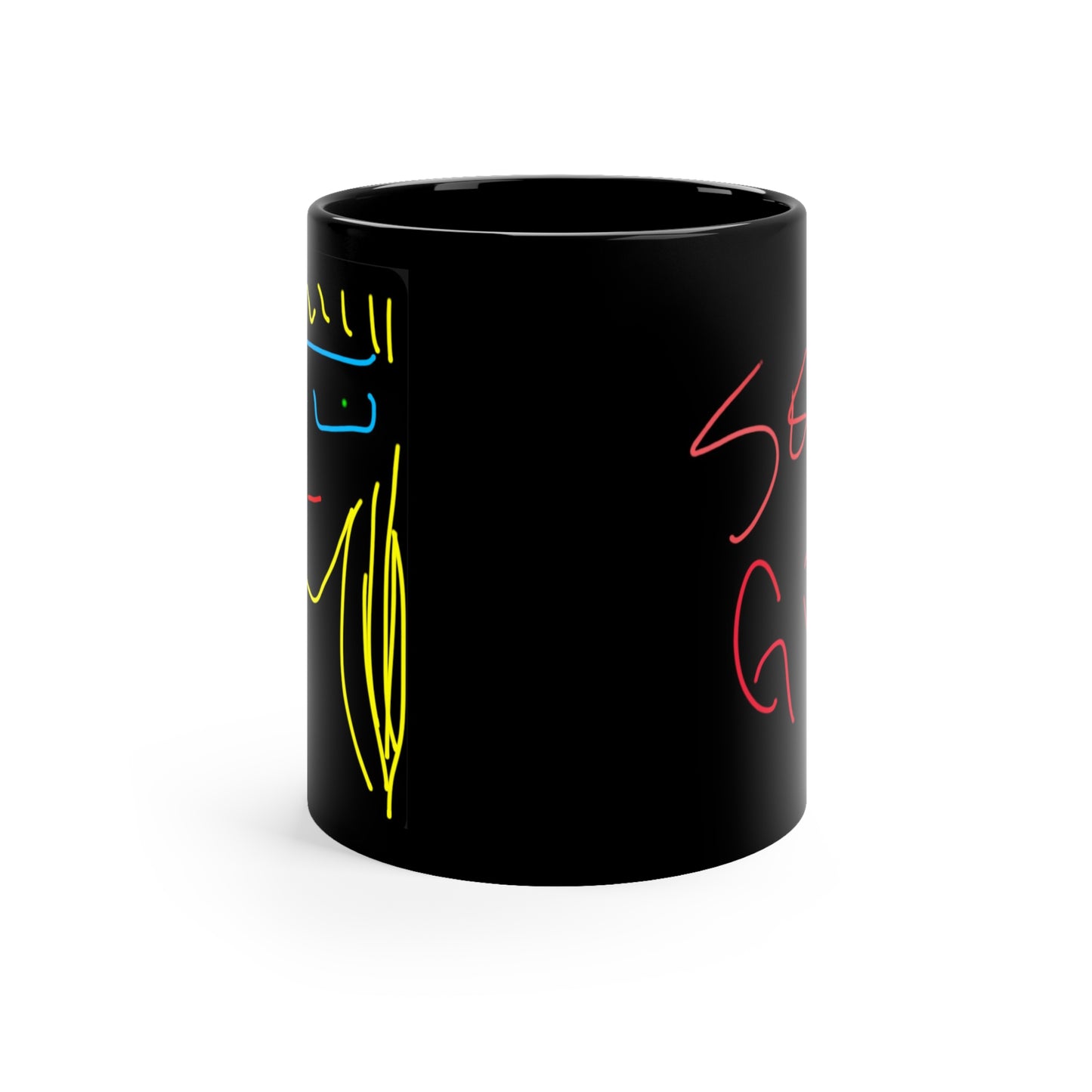 Blonde Babe with Red Flowers/Sexy Girl- 11oz Black Mug
