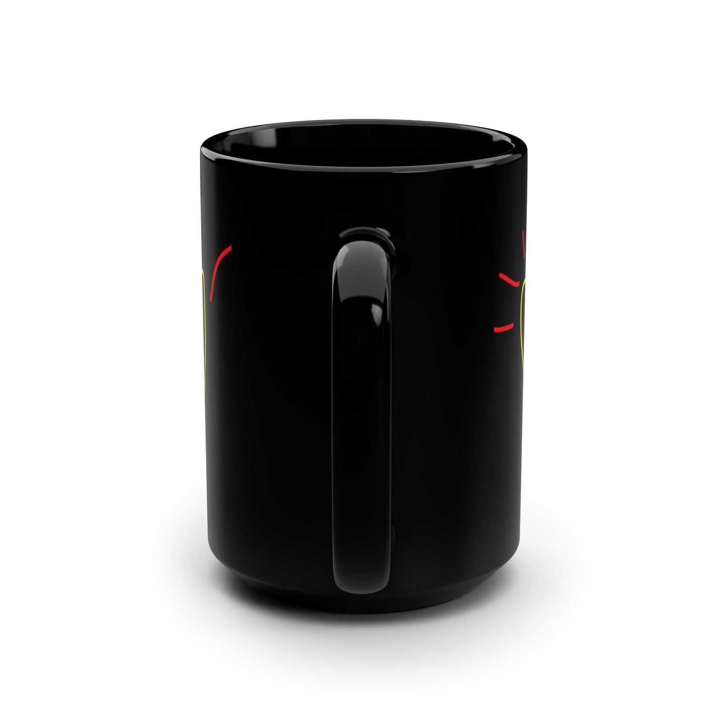 Gold Heart- Black Mug, 15oz- Large