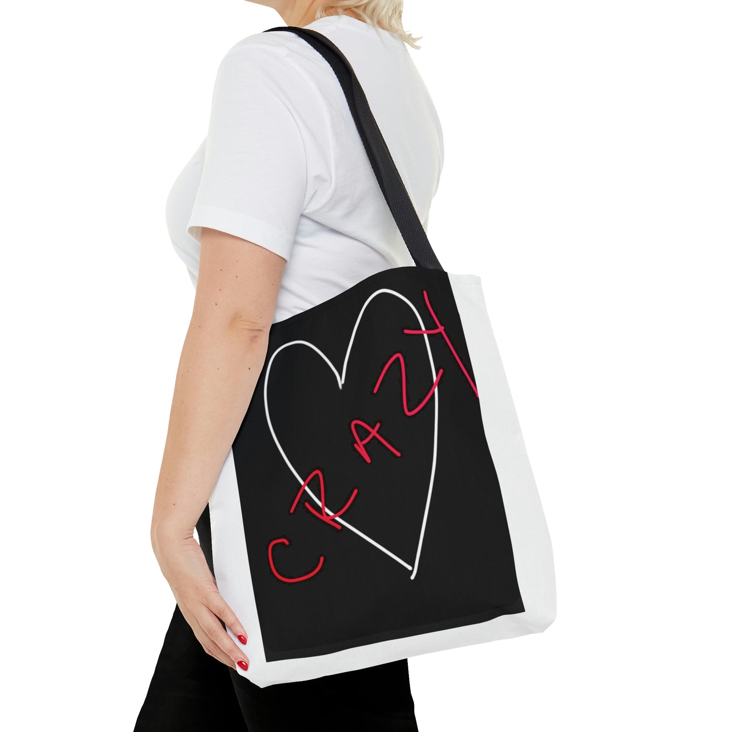 Crazy Heart- Tote Bag (AOP)- Black & White
