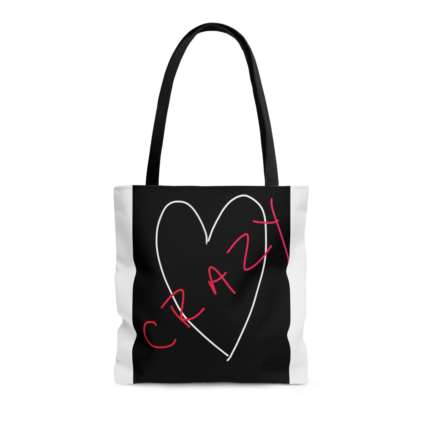 Crazy Heart- Tote Bag (AOP)- Black & White
