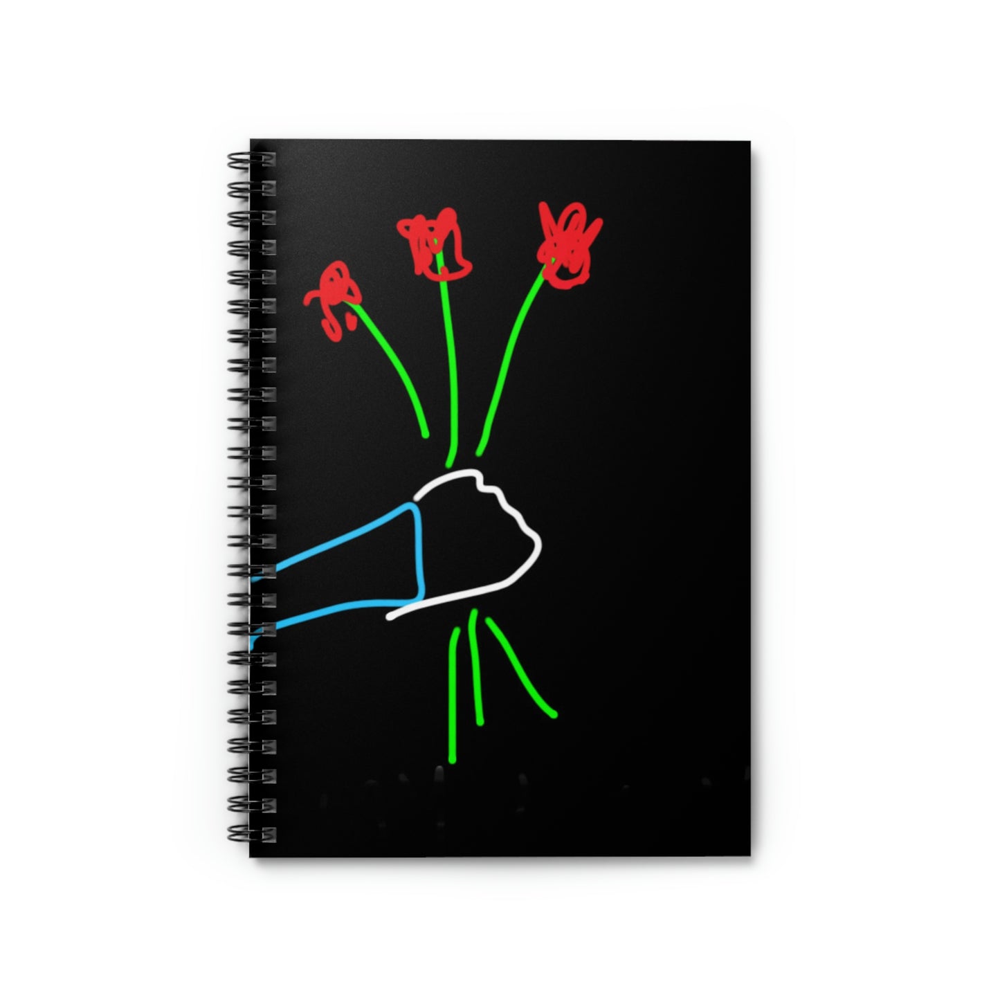 3 Red Flowers- Spiral Notebook - Ruled Line