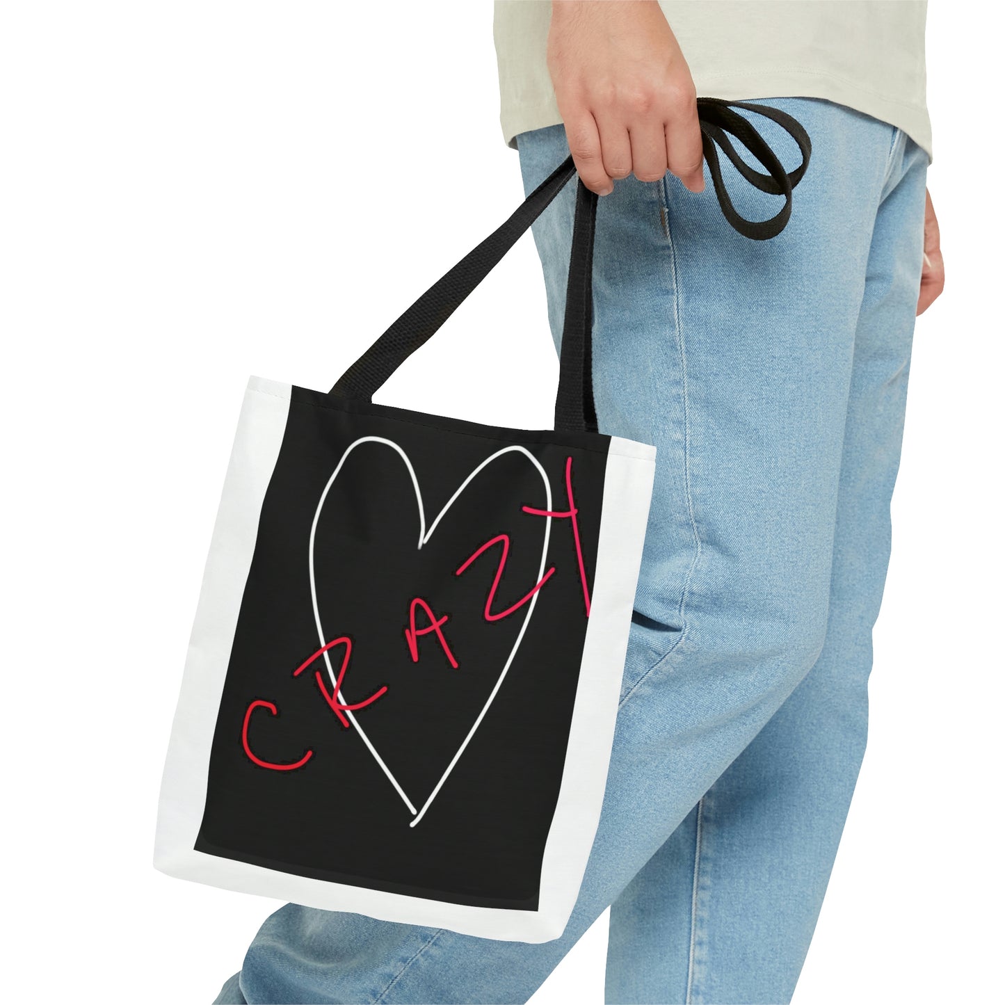 Crazy Heart- Tote Bag (AOP)- Black & White