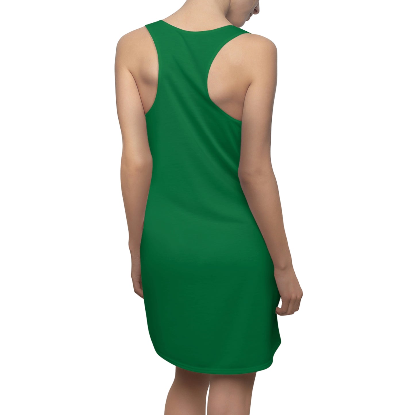 3 Red Flowers- Women's Cut & Sew Racerback Dress (AOP)- Black and Green