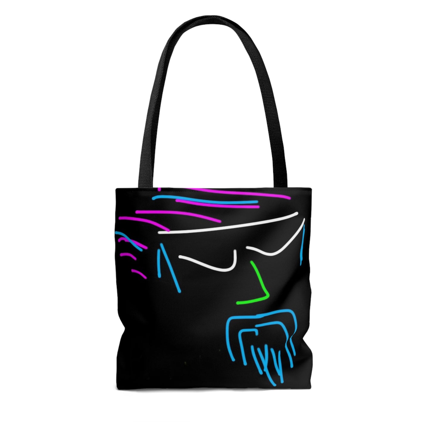 Funhead- Tote Bag (AOP)- Black and Purple