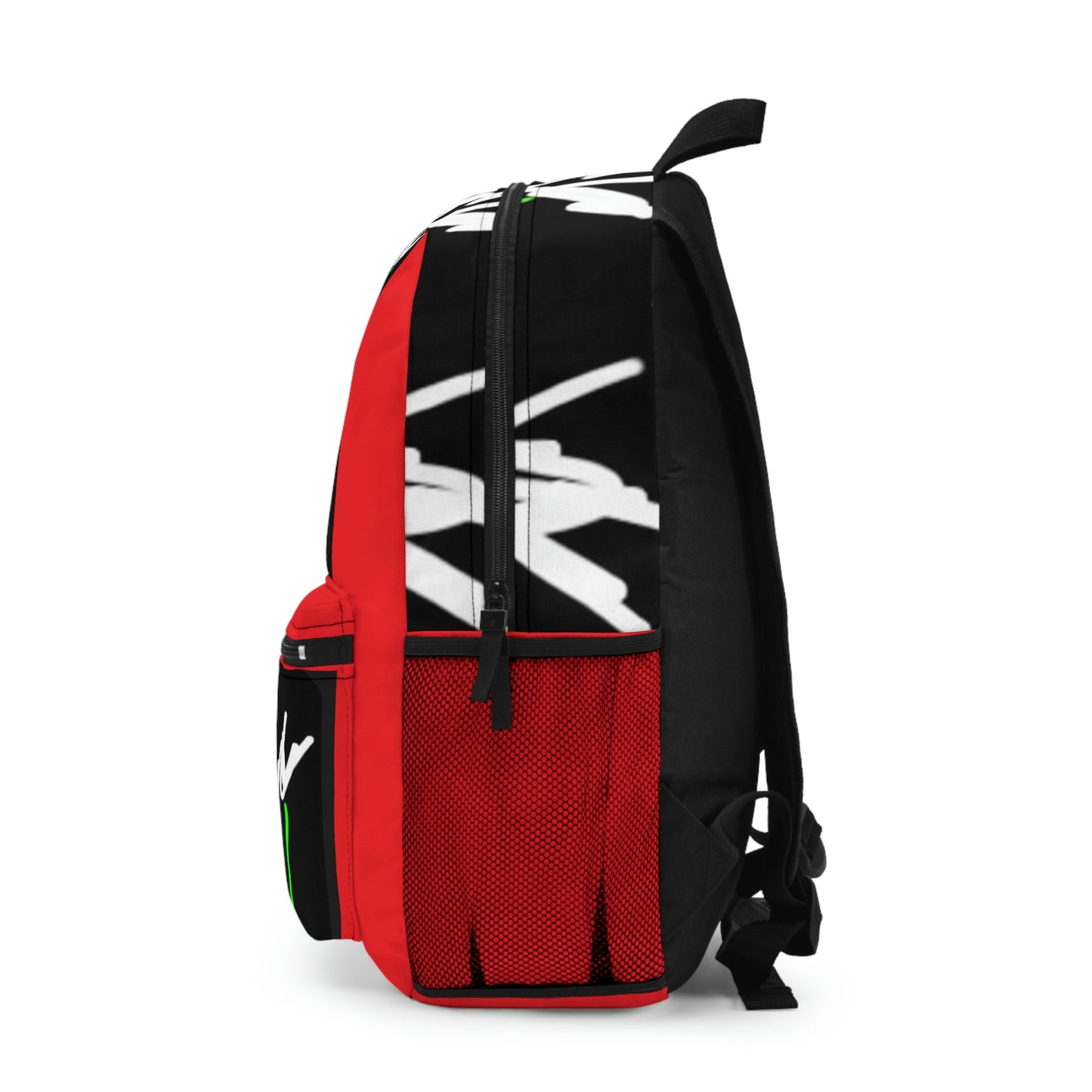 Vase, White Flowers- Backpack- Black & Red