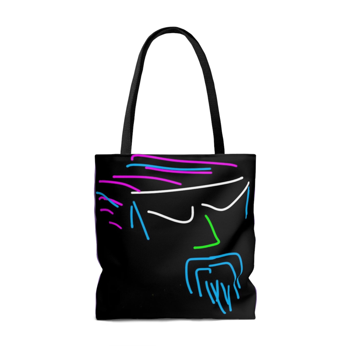 Funhead- Tote Bag (AOP)- Black and Purple
